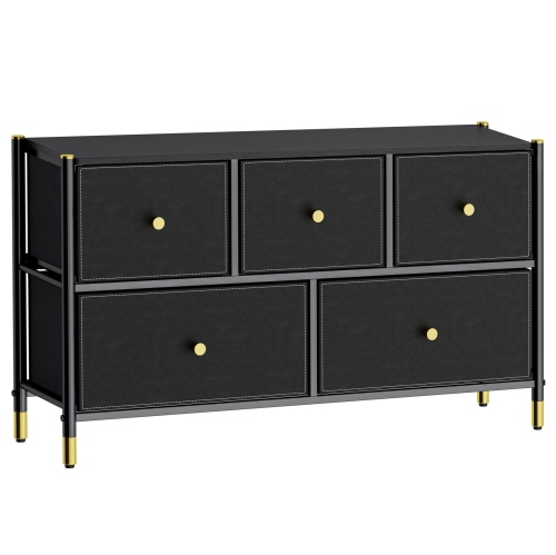 DECOMOMO 5 Drawer Dresser for Bedroom | Tv Stand Storage Organizer | Chest Of Drawers