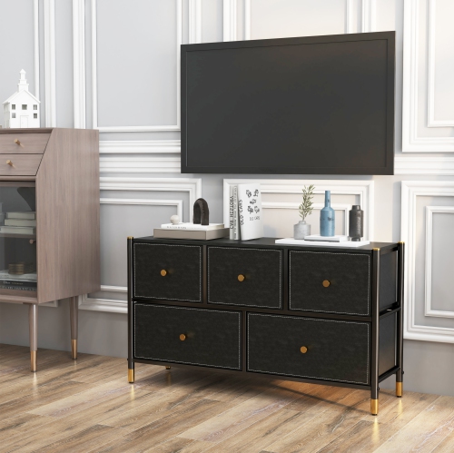 Commode à 5 tiroirs pour chambre | Meuble de rangement pour téléviseur | Commode à tiroirs