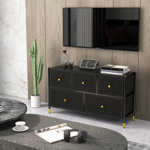 Commode à 5 tiroirs pour chambre | Meuble de rangement pour téléviseur | Commode à tiroirs