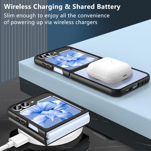 XCRS Fitted Case Magsafe Ring Cover, Clear Transparent Magnetic Slim Hard Case for Samsung Galaxy Z Flip 6