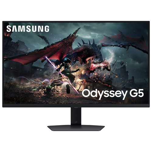 Open Box - Samsung Odyssey G5 27" WQHD 180Hz 1ms GTG IPS LCD FreeSync Gaming Monitor - Black