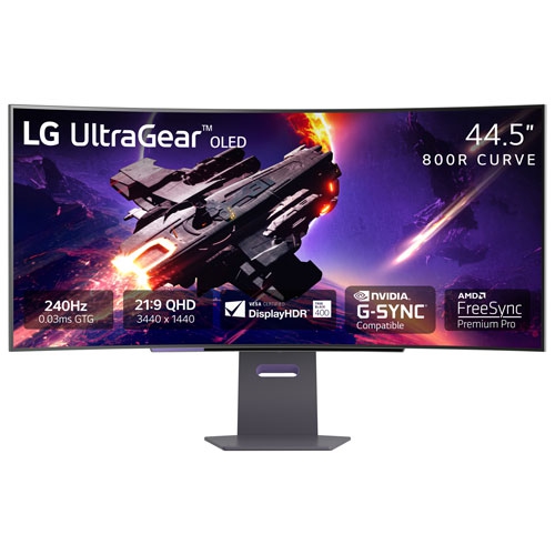 LG  - Ultragear 45" 1440P Wqhd 240Hz 0.03Ms Gtg Curved Oled G-Sync Freesync Gaming Monitor (45Gs95Qe-B)