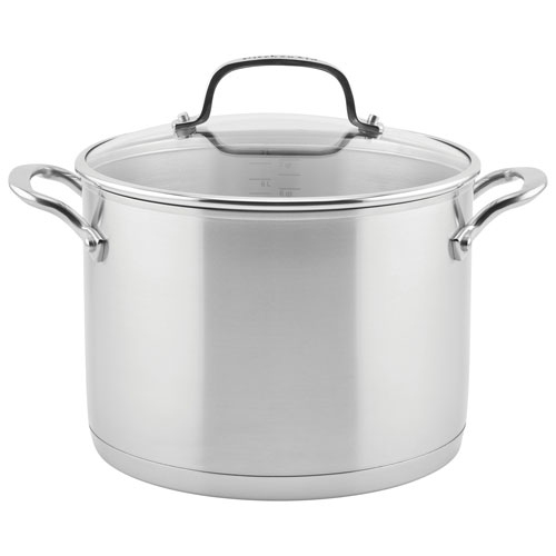 KITCHENAID  7.5L Stainless Steel Stock Pot - In Silver great stainless steel pot