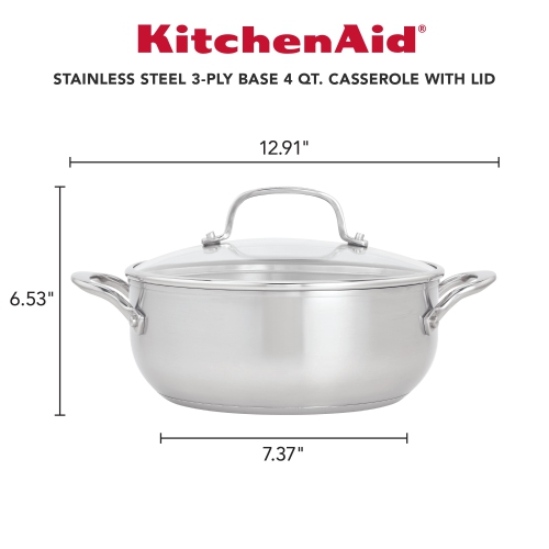 Cocotte en acier inoxydable 3,7 L de KitchenAid - Argenté