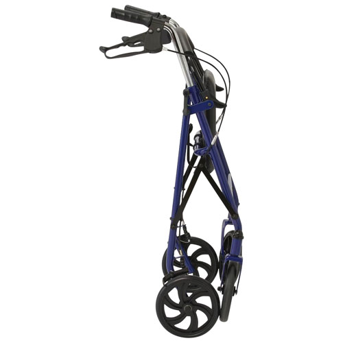 Marchette repliable à roulettes en acier peint par pulvérisation avec panier Basic de Medline - Bleu