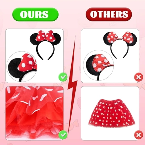 Accessoires de costume de souris Orgoue – Ensemble d'oreilles et de queue de souris pour femmes et filles adultes, parfait pour le costume d'Halloween