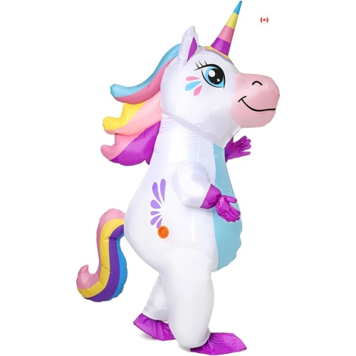 Costume gonflable de licorne pour adultes – Tenue d'Halloween pour tout le corps à enfiler pour les fêtes
