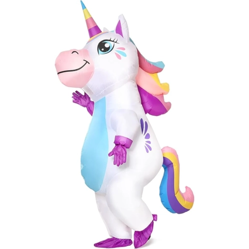 Costume gonflable de licorne pour adultes – Tenue d'Halloween pour tout le corps à enfiler pour les fêtes