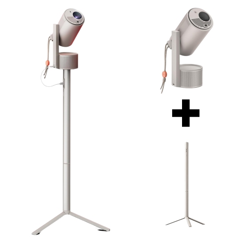 Ensemble avec projecteur MoGo 3 Pro de XGIMI + socle Powerbase, configuration de cinéma maison et portatif pour films extérieurs, mini projecteur