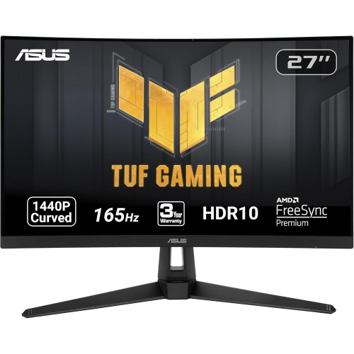 Refurbished - Asus TUF Gaming VG27WQ1B 27 inch Monitor | 2560 x 1440 | 165Hz, 144Hz | Extreme Low Motion Blur, HDR, Curved, FreeSync Premium