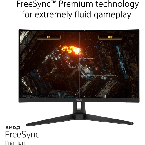 Refurbished - Asus TUF Gaming VG27WQ1B 27 inch Monitor | 2560 x 1440 | 165Hz, 144Hz | Extreme Low Motion Blur, HDR, Curved, FreeSync Premium