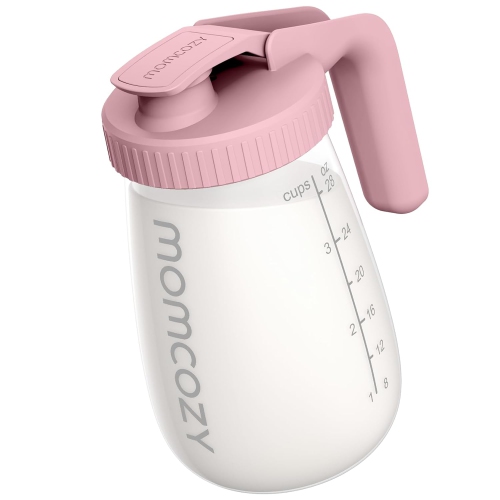 Momcozy Breast Milk Pitcher, Resistant to Heat and Cold Abrupt Temp Swings, No Leak Glass Breast Milk Fridge Storage Container With Wide Mouth, Fast