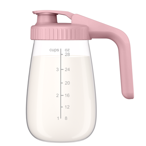 Momcozy Breast Milk Pitcher, Resistant to Heat and Cold Abrupt Temp Swings, No Leak Glass Breast Milk Fridge Storage Container With Wide Mouth, Fast