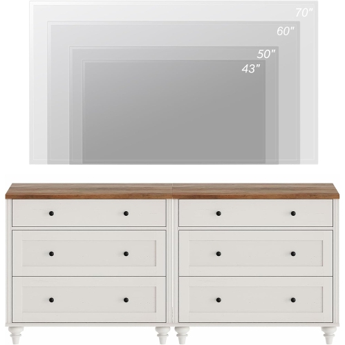 WAMPAT Mid Century Modern TV Stand for 75 Inch TV,Wood TV Console Table for 70 65 60 inch TV,White