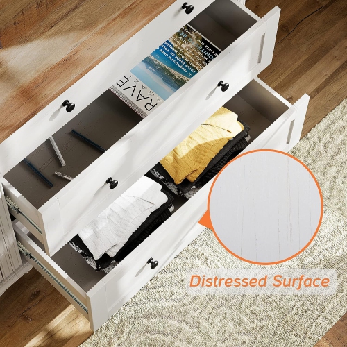 WAMPAT Dresser for Bedroom with 9 Drawers,White Kids Dressers with Wide Chest of Drawers for Living Room,Nursery,Hallway