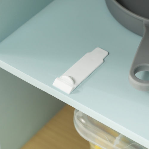 Cuisine jouet de Qaba, ensemble de cuisine pour enfants avec four à micro-ondes et boutons rotatifs, cuisine de jeu avec accessoires de cuisine,