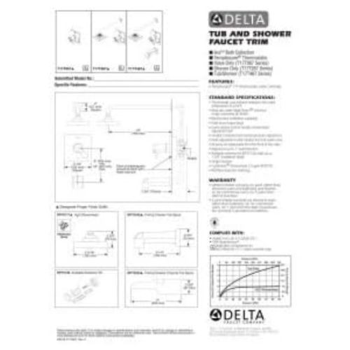 Delta Faucet Delta T17T267 Ara TempAssure 17T Series Shower Only Trim, Chrome,24.00 x 6.50 x 16.00 inches