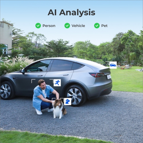 Reolink 4K Solar Security Camera, Rechargeable Battery Wireless Outdoor Camera with Dual-Band Wi-Fi 6, 180° Blindspot-Free View, Argus 4 Pro