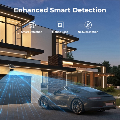 Reolink 4K Solar Security Camera, Rechargeable Battery Wireless Outdoor Camera with Dual-Band Wi-Fi 6, 180° Blindspot-Free View, Argus 4 Pro