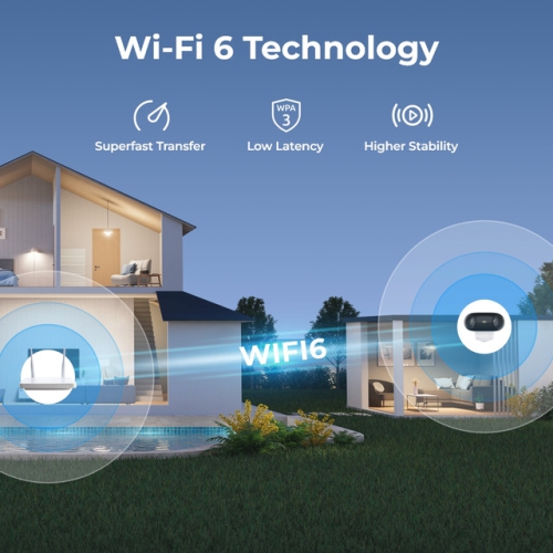 Reolink 4K Solar Security Camera, Rechargeable Battery Wireless Outdoor Camera with Dual-Band Wi-Fi 6, 180° Blindspot-Free View, Argus 4 Pro