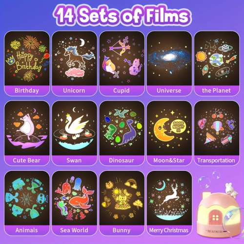 YOULIGHTS Night Light, Gift 84 Light Modes 14 Films Sound Machine, Night Light For Bedroom, 3 In 1&Remote Control, Volume Adjust