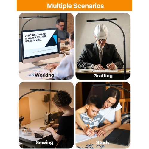 YOULIGHTS Desk Lamp for Office Home - Eye-Caring Architect Task Lamp 25 Lighting Modes Adjustable LED Desk Lamp Flexible Gooseneck Clamp Light for