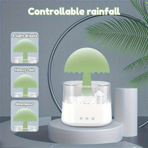 YOULIGHTS Rain cloud drip humidifier with remote control, 2 in 1 rain cloud diffuser, 450 ml rain cloud drip humidifier, 7 color mushroom