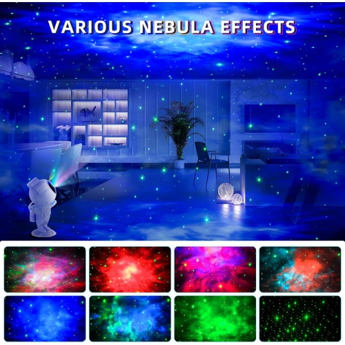 Veilleuse projecteur d'étoile astronaute de YOULIGHTS - Projecteur Space Buddy, lampe de plafond à nébuleuse galactique avec minuterie réglable à