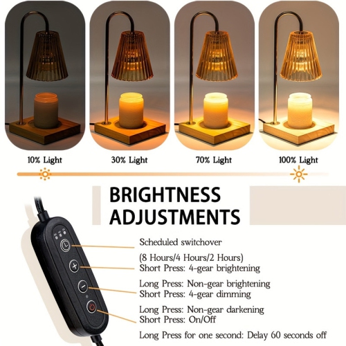 YOULIGHTSA Romatherapy candle lamp, electronic aromatherapy lamp, Mother's Day gift, bedroom home decoration, adjustable brightness aromatherapy wax