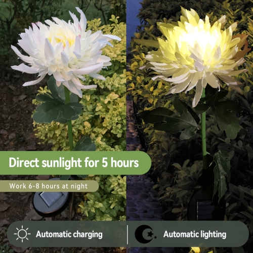 3-piece solar chrysanthemum lamp outdoor garden lamp simulation flower path lamp LED ground lamp garden lawn artificial flower lamp