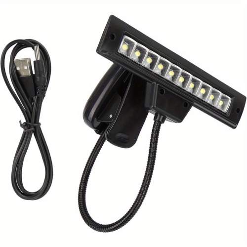 YOULIGHTS Portable Music Stand Light, Flexible Neck Clip Reading Light with USB Interface, Music Stand Light, Night Reading, Workbench