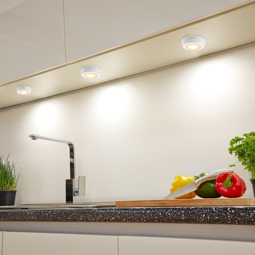 12 Pack Puck Lights, 16 Color Changeable LED Lights, Cabinet Lights, Battery Powered Lights with Dimmer and Timer