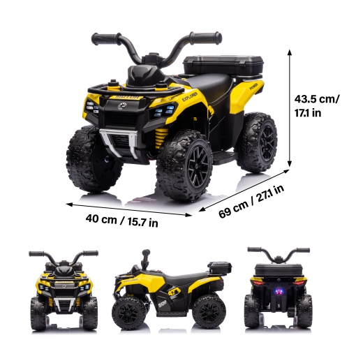 VOLTZ TOYS Explorer Quad UTV Ride-On Car Toy for Kids with 6V Battery, LED Lights, Music Player, Suspension, Battery Powered Electric Vehicle Kids