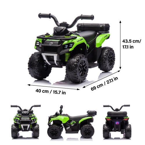 VOLTZ TOYS Explorer Quad UTV Ride-On Car Toy for Kids with 6V Battery, LED Lights, Music Player, Suspension, Battery Powered Electric Vehicle Kids