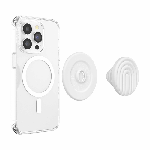 PopSockets PopGrip for MagSafe Round with Adapter Ring | Curves Coconut Creme