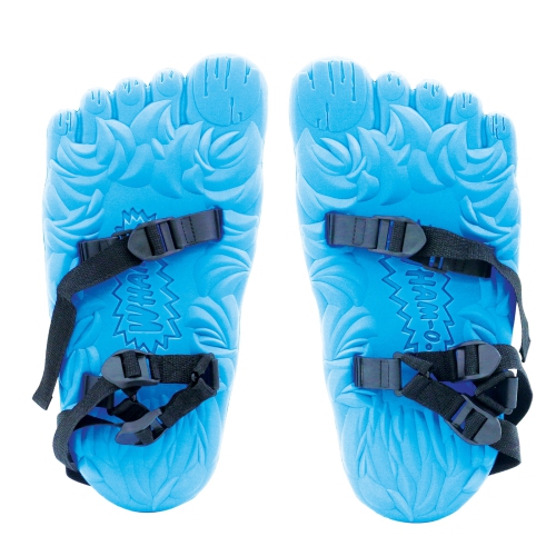 Image 1 of 7.. Wham-O Giant Yeti Shaped Snow Shoes, Adjustable Animal Foot Print Winter Snow Paw Yeti Footprints - Blue
