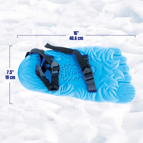 WHAM-O – Chaussures à neige géantes en forme de Yeti, pieds ajustables, imprimé animal, pieds d'hiver, pattes de neige Yeti – Bleu
