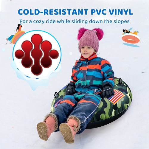 WHAM-O Super Snow Sledding Tube, édition de luxe surdimensionnée de 46&nbsp;po, traîneau à neige gonflable à une personne avec poignées