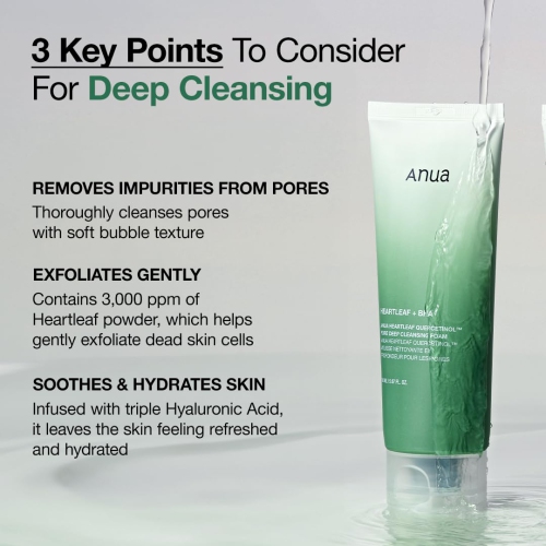 ANUA Heartleaf Quercetinol Pore Deep Cleansing Foam, Korean Skincare 2-pack