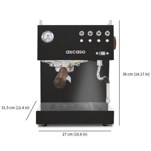 Ascaso Steel UNO PID Versatile Single Thermoblock Home Espresso Machine with Manual Frother 120V - Black
