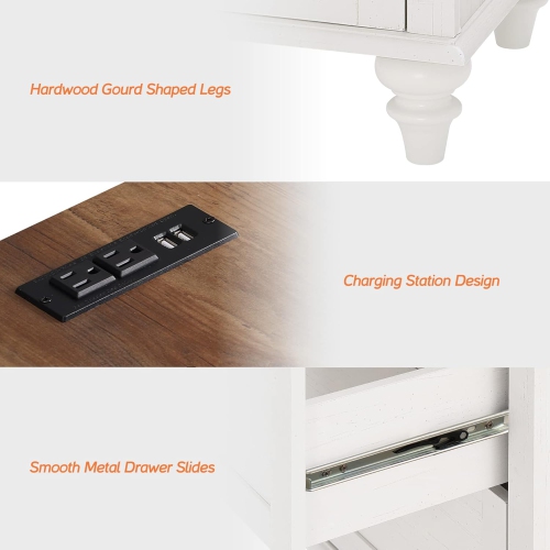 WAMPAT 100 inches TV Stand with 9 Drawers,Wood TV Cabinet Entertainment Center for 75/80/85/90 inch TVs for Living Room,White