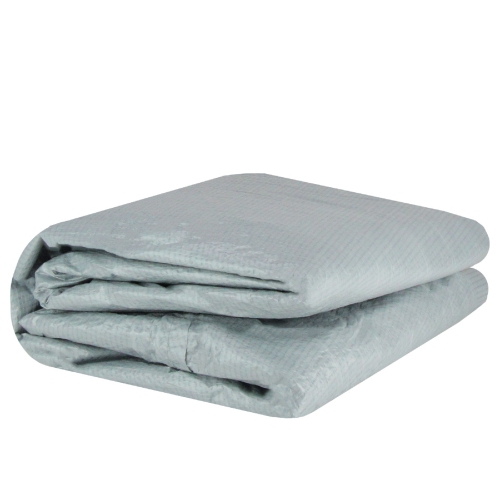 11.5' x 19.5' Gray Apertured Oval Pool Cover with Rope Ties