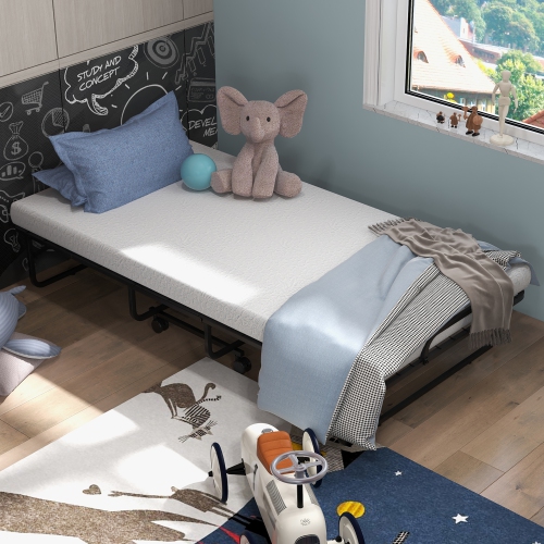 Lit pliant 75 x 38&nbsp;po avec cadre en métal pour matelas en mousse à mémoire de Costway