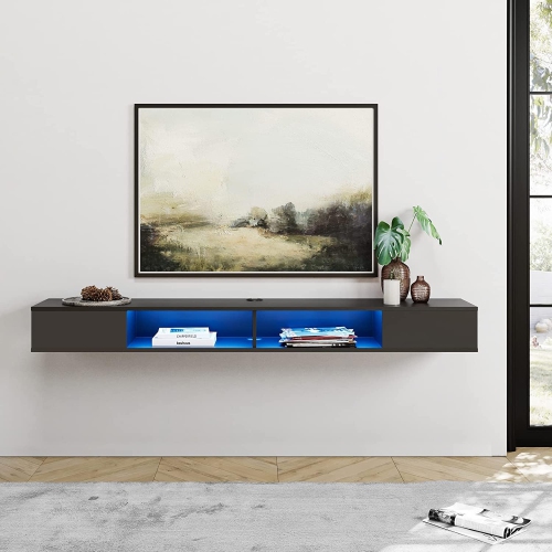 Wall mounted tv unit with lights discount