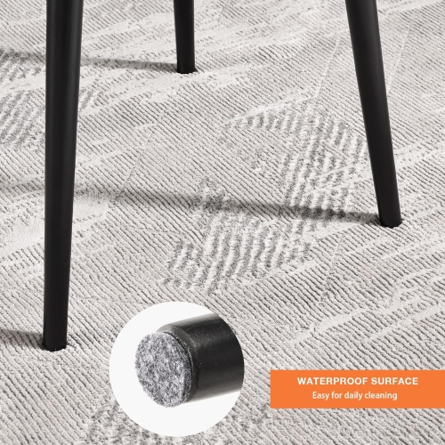 WAMPAT Set of 2 Side End Tables for Living Room, Square Bedside Table Nightstand with Solid Wood Legs for Small Spaces, Gery Brown & Black, 18x18x23