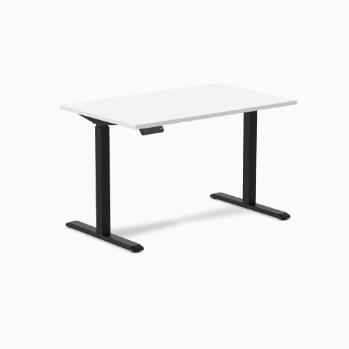 Desky Single Sit-Stand Desk - 47.2" White Top Single Motor Up To 48.4 Inch Lift 176 Lb Capacity, Space Grey Frame