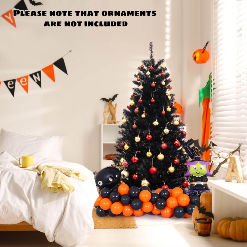 Costway 6 FT Halloween Tree Artificial Decoration Tree with 758 Branch Tips 6 Lighting Modes