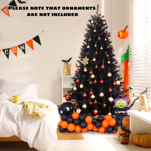 Arbre de décoration artificiel en forme d'arbre d'Halloween de 7 pi avec 1040 branches de Costway, 6 modes d'éclairage
