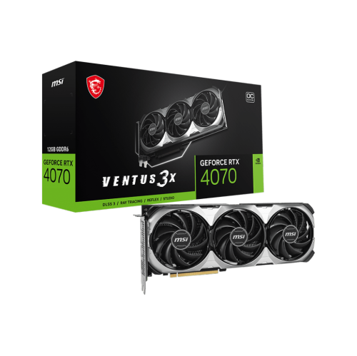 Carte graphique GeForce RTX 4070 VENTUS 3X E1 12 Go OC GDDR6 12G de MSI, PCI-E 4,0, 2505 MHz Boost, 21&nbsp;Gb/s, 192&nbsp;bitss carte graphique 1 x