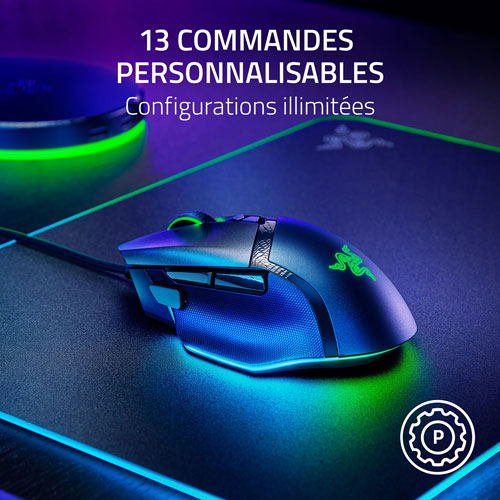 Souris de jeu optique de 35 000 ppp Basilisk V3 de Razer - Noir